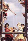 Gerrit Van Honthorst Canvas Paintings - Musical Group on a Balcony